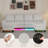 4-seater Linen Sectional Sofa With Smart Module-wireless Charging/usb/type-c/rgb Lights (white)-126698672