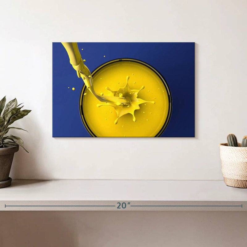 Éclaboussures de peinture jaune Senne, H 8 po x l 12 po