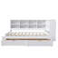 Lit de jour simple TG à très grand avec tiroirs de rangement, armoires, éclairage DEL et ports USB - lit multifonctionnel, blanc-25020003