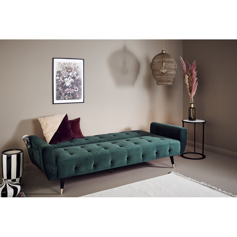 Shiflet 3 Seater Sleeper, Opal Green Velvet