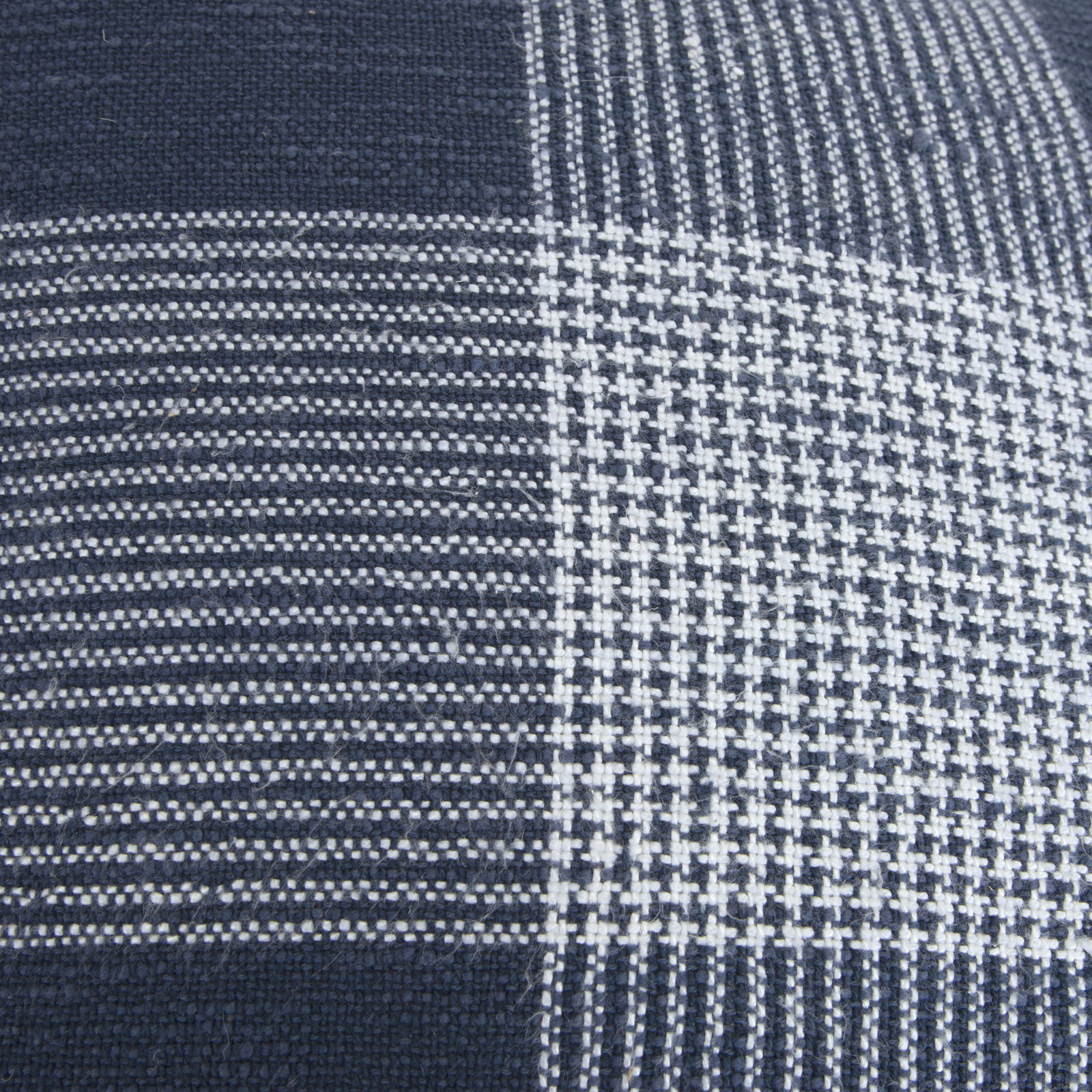 Carwyn Plaid Cotton Throw Pillow, Blue