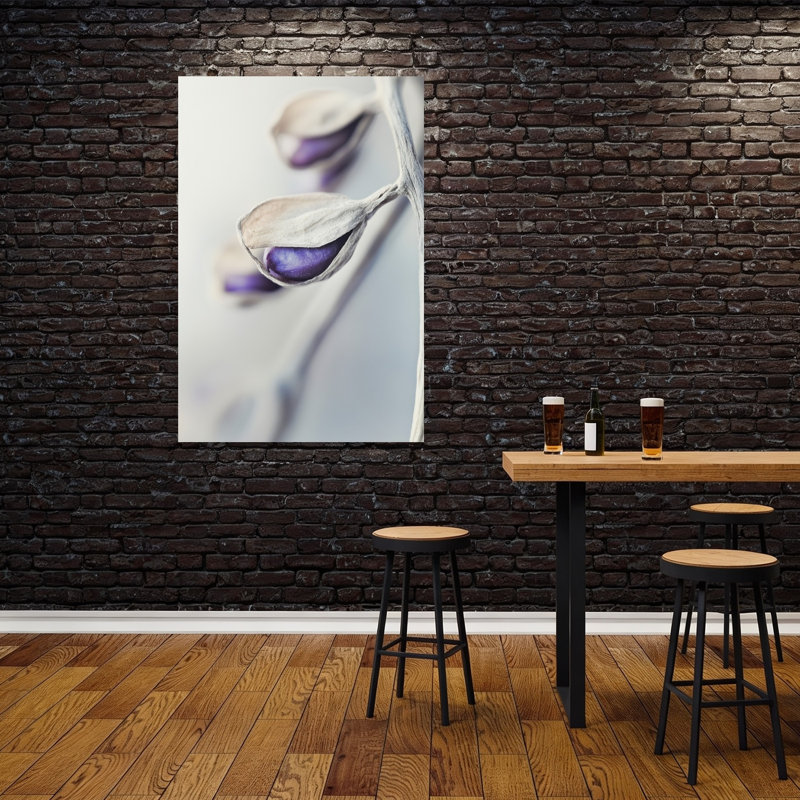 Ethereal Blossoms Abstract Delicate Minimalist Violet Nature Plant Wall Art Print 1 Piece Wrapped Canvas Wall Art