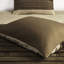 Édredon double - simili suède naturel, 2 taies décoratives assorties taupe et brun