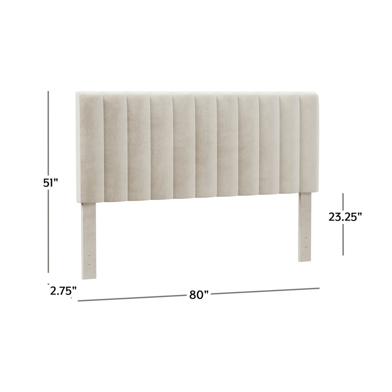 Tête de lit tapissier Angiola, Très grand, Crème