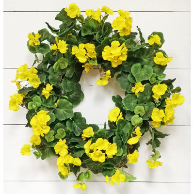 Handcrafted Faux Geranium 24'' Wreath