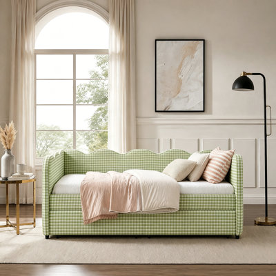 Modern Linen Upholstered Twin Size Daybed  with Storage Drawers and Charging Station