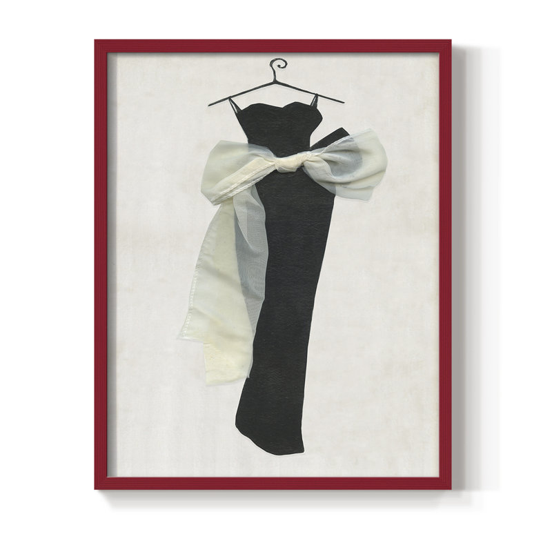 «Black Gown and Tulle I», reproduction encadrée - bois massif, H 30 po x l 24 po, Rouge