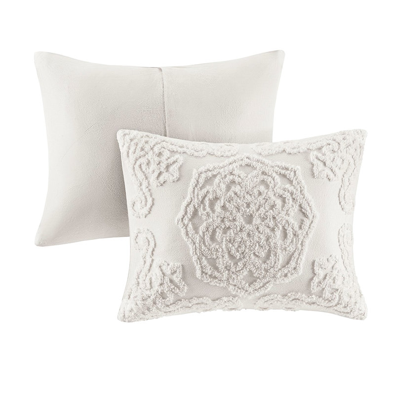 Grand édredon en chenille de coton médaillon gris pour draps 100% très grand / très grand, Gris