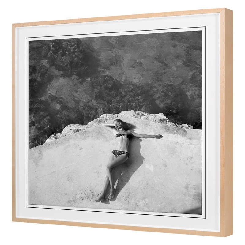 Sunbather Print by Grand Archives, 36" H x 36" W, Maple Framed