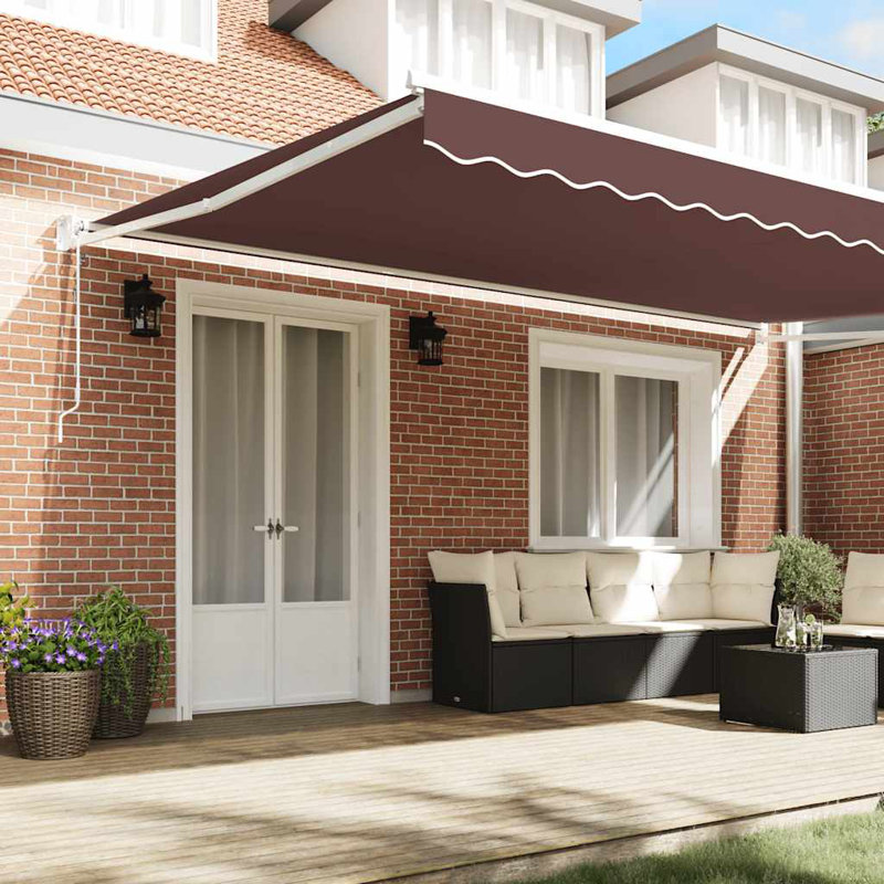 VidaXL 500cm W x 300cm D Polyester Cover Retractable Patio Awning