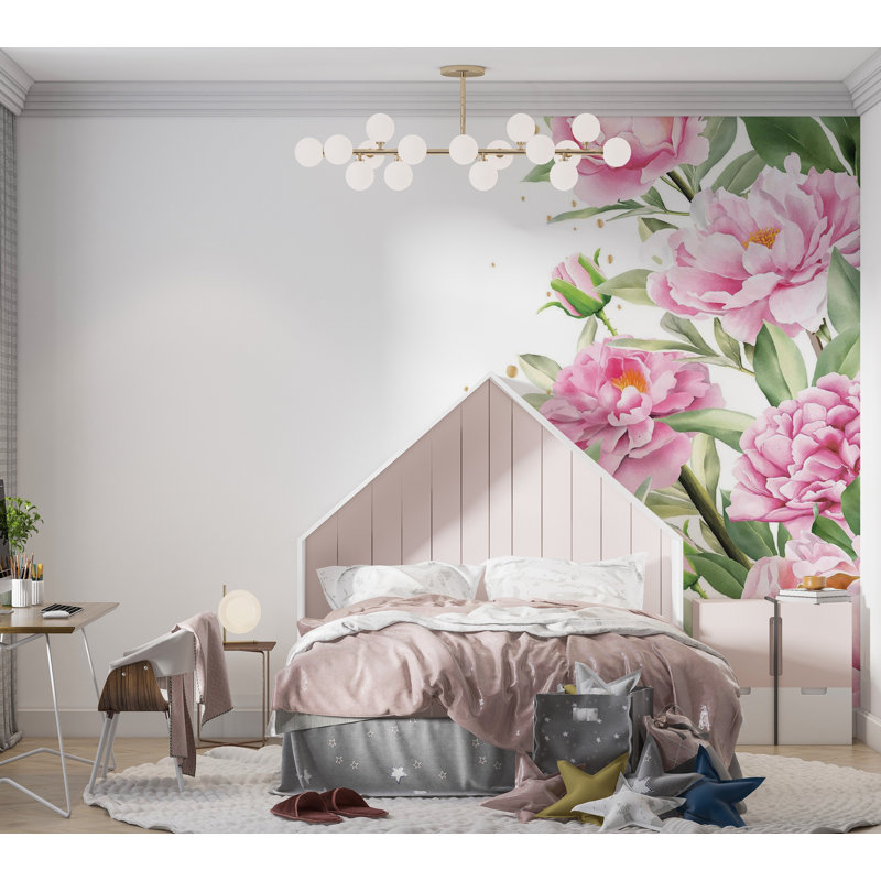 Premium Peel & Stick Wall Mural - Floral Elegance, 96" L x 120" W