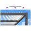 Pergola à persiennes réglables mauve avec guirlandes de soleil et parasol blanc pour terrasse-114840397