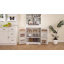 Buffet avec huche - Buffet de cuisine de ferme moderne avec 2 tiroirs et portes de grange, station de café ou armoire à boissons pour la salle à manger