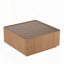 Table basse de 31,5 pouces carrée avec tiroirs de rangement, table basse moderne en bois avec plateau en verre, tables de centre de table de thé pour le bureau de salon, noyer