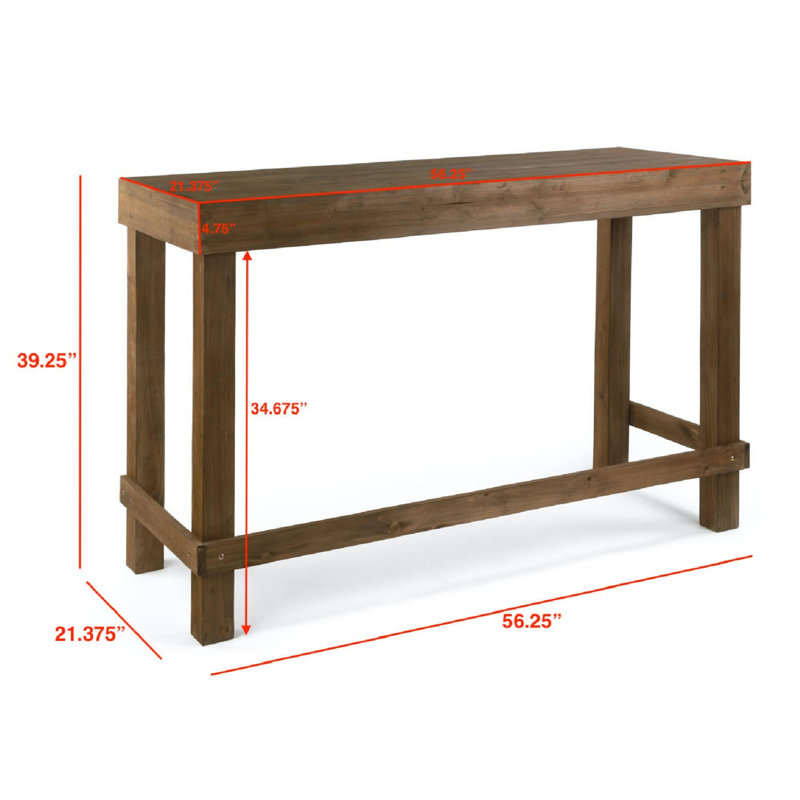 Khorawa Solid Wood Top Console Table, 39" H x 56.25" W x 21.4" D