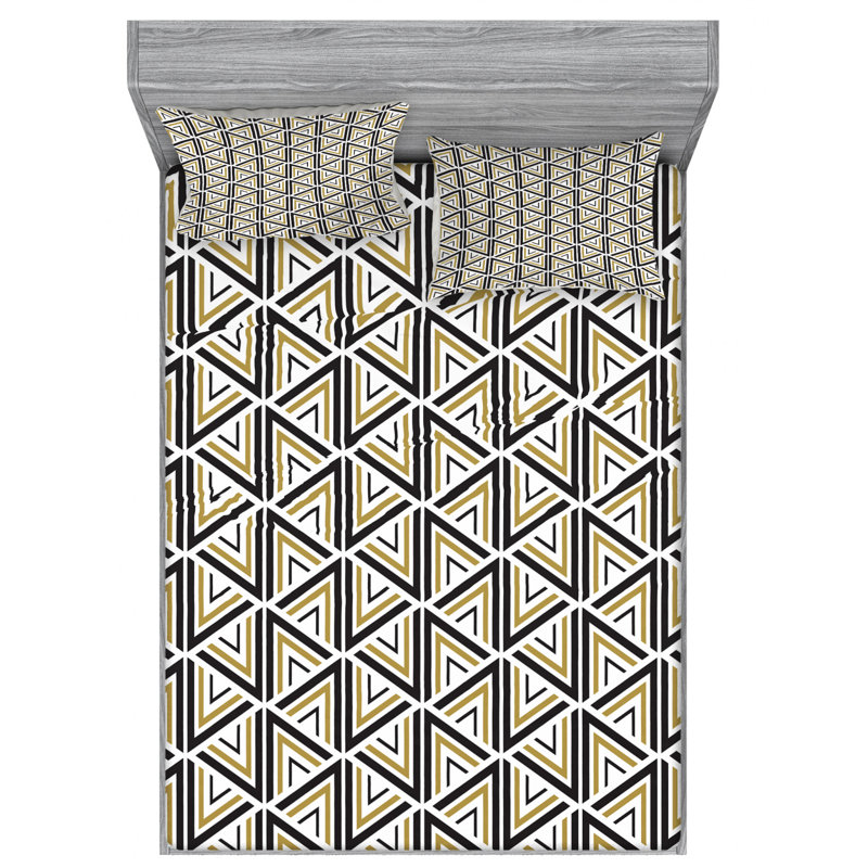 Microfiber Abstract Sheet Set, Full/Double Sheet Set with Pillowcase