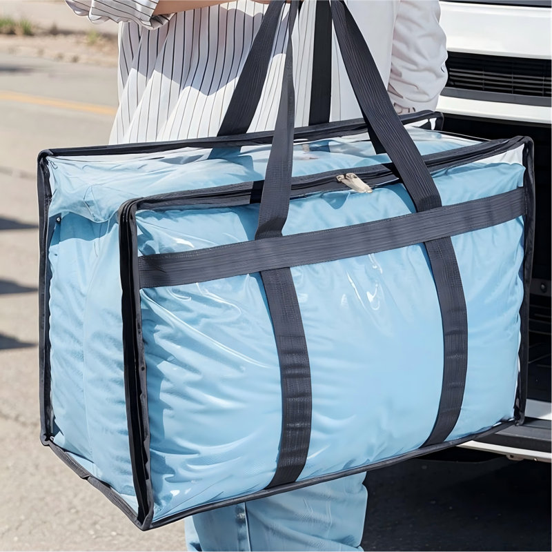 Capacity Clear Storage Bags With Zipper For Comforters, Blankets, Bedding, Quilts, Pillows,Plastic Storage Bags For Organizing Seasonal Clothes And Household Items(Transparent)