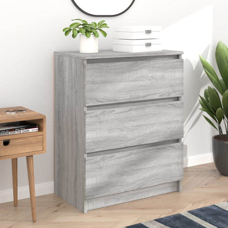 Chubbuck 3 - Drawer Rectangle Accent Chest, Grey Sonoma