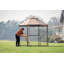 Gazebo pour animaux de compagnie, chenil extérieur de 2,4 m avec double porte et auvent d'ombrage-69682216-69682213