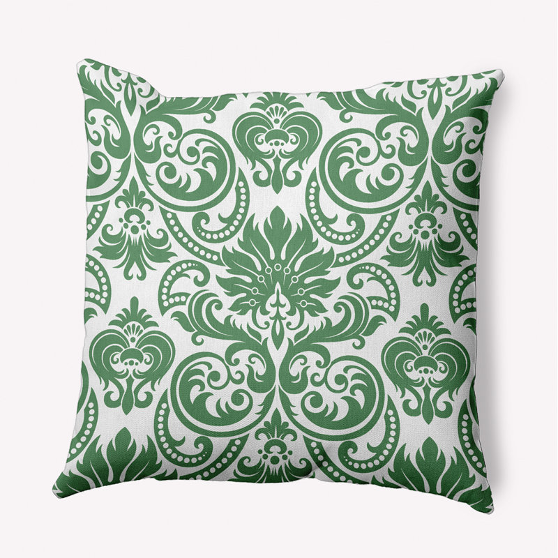 Housse et insert de coussin décoratif intérieur / extérieur en polyester Audronè, 16 po x 16 po, Vert