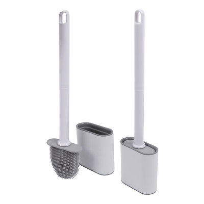 Harbour Housewares Wall-Mounted Toilet Brushes and Holders Set - Pack of 2