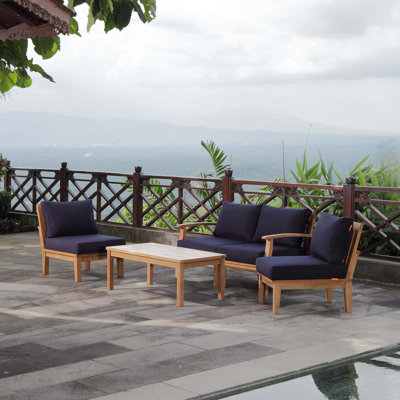 Marina Teak 5 Piece Deep Seating Group
