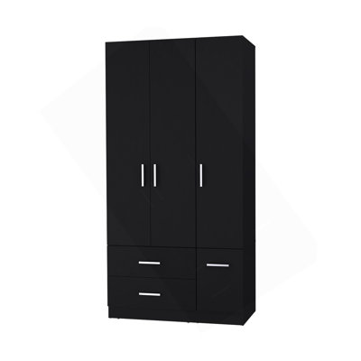 Armoire 4 portes 2 tiroirs Wenge