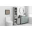 Grande armoire de salle de bain autoportante avec tablette et tiroir réglables, panneau de fibres à densité moyenne gris pour un rangement efficace