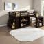 Lits mezzanine simples avec rangement, bureau coulissant, espresso moderne en bois d'hévéa pour la maison