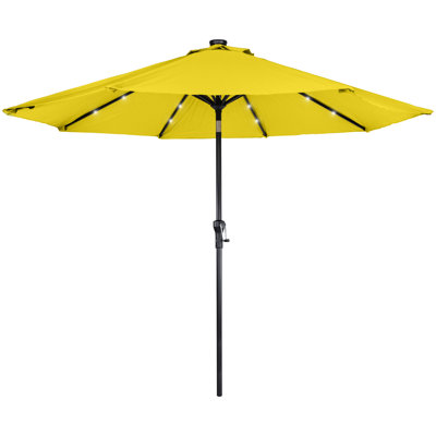 108 " W Octagonal Lighted Adjustable Height Market Umbrella with Crank Lift
