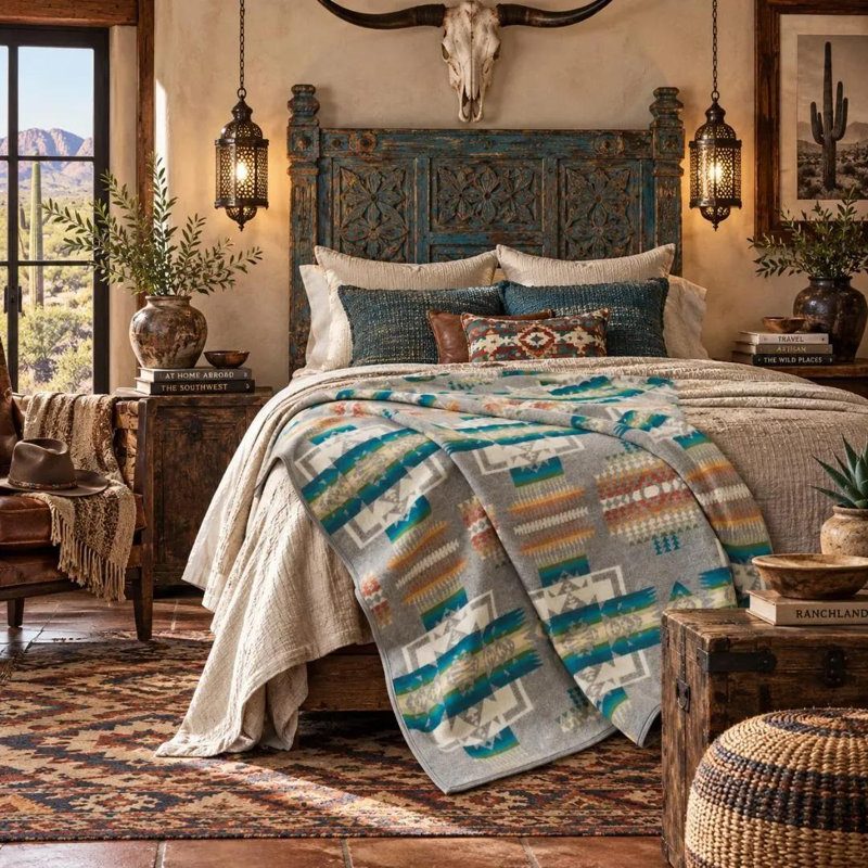 Pendleton Chief Joseph Grey Blanket, 80" L x 64" W