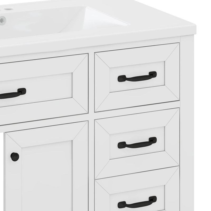 Meuble-lavabo 36 po avec lavabo et tiroirs 36 po, Blanc
