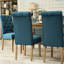 Chaise de salle à manger bleue, bois massif - chaise 2 pièces au design élégant, aspect attrayant-1739487811