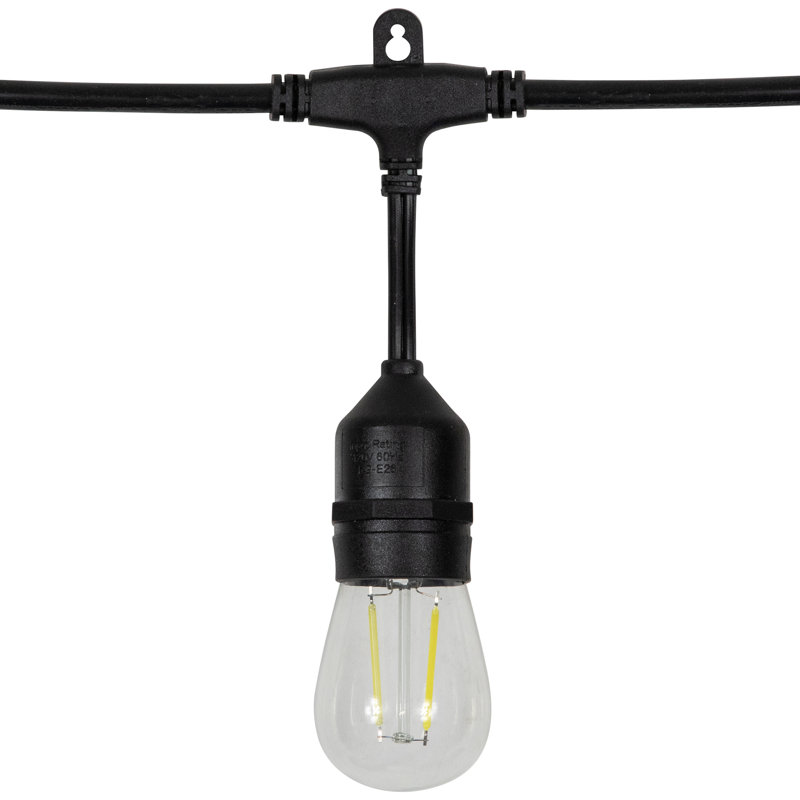 LED S14 Patio String Lights - Clear - 19.25' Black Wire - 20 Ct