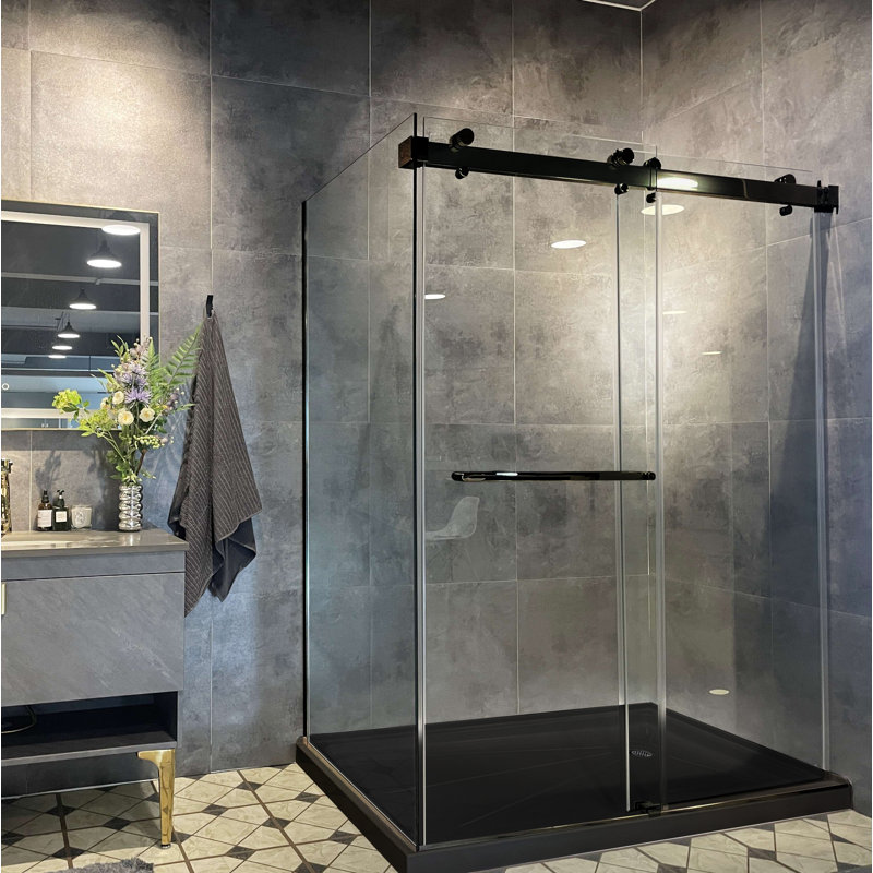 60" x 32" Rectangular Acrylic Shower Base with Right Drain - Triple Flange Alcove Shower Pan with Slip-Resistant Floor, Right