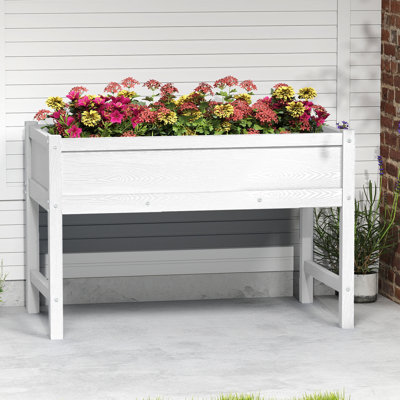 Elevated Planters Garden Bed 39.5''W x 25.7''H Premium Poly Elevated Planter Stand & Drainage Holes