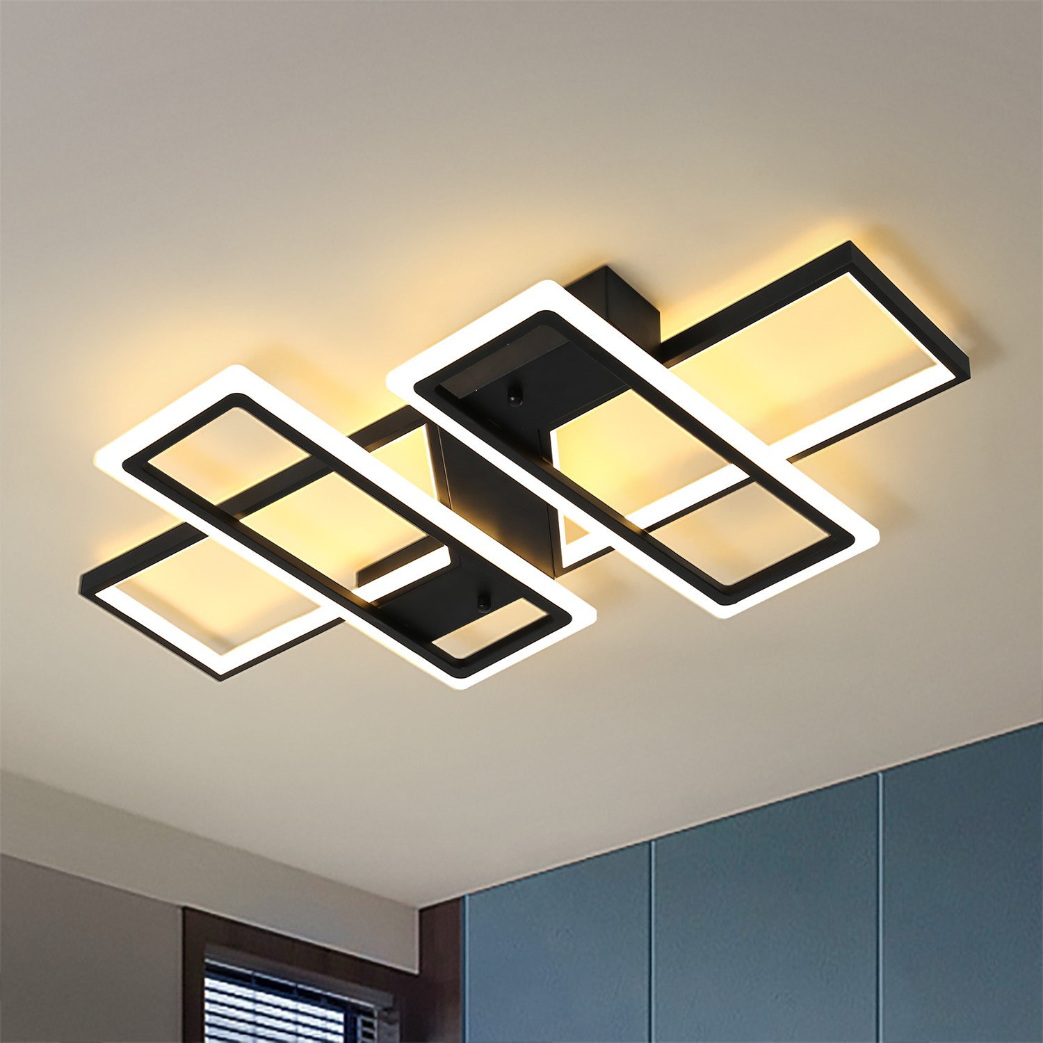 Orren Ellis Lediana 3 - Light 31.5'' Unique/Statement Geometric LED Flush  Mount & Reviews