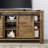 Modway Cheshire 70-inch Rustic Sliding Door Buffet Table Sideboard