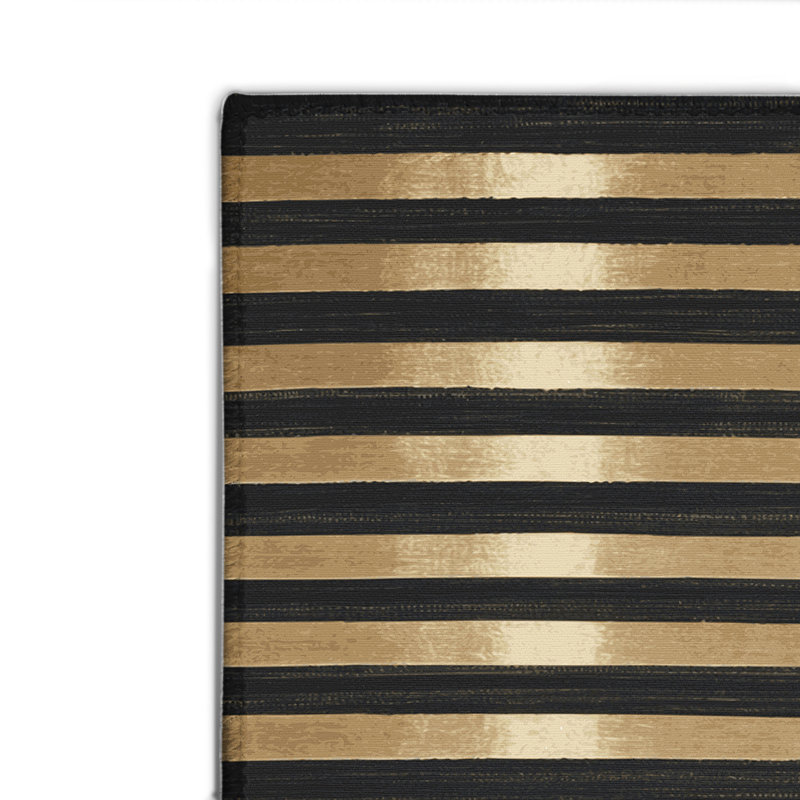 Tapis intérieur / extérieur brun HorizontalStripes, Rectangulaire 2 pi x 3 pi