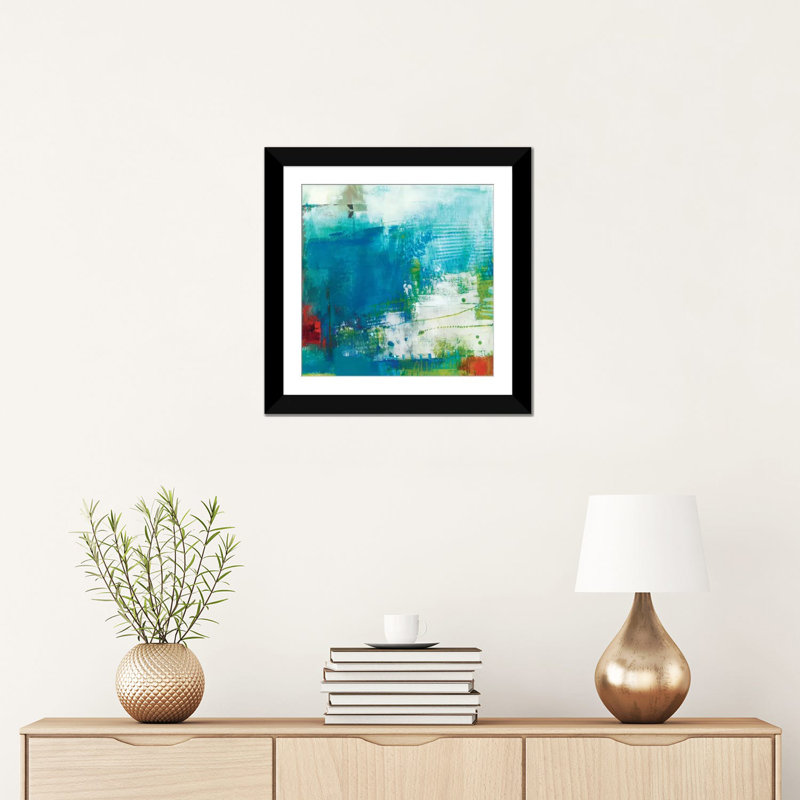 «Hey Day III», reproduction sur toile, H 16 po x l 16 po x P 1 po, Papier avec cadre noir, Blanc