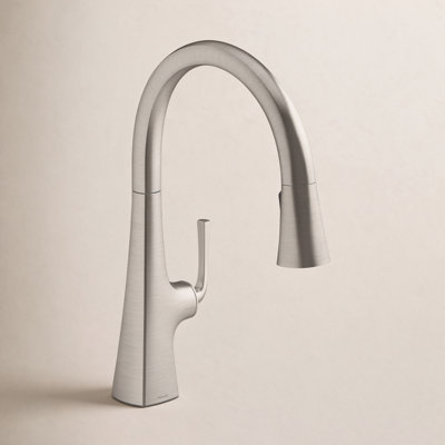 Graze Pull-Down Single Handle Kitchen Faucet With Three-Function Sprayhead With Accessories