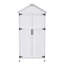 Remise de rangement 67 po en bois de sapin blanc avec portes doubles