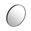 Miroir rond de 24 po avec cadre noir, convenant à diverses pièces et offrant une ambiance chaleureuse et chaleureuse
