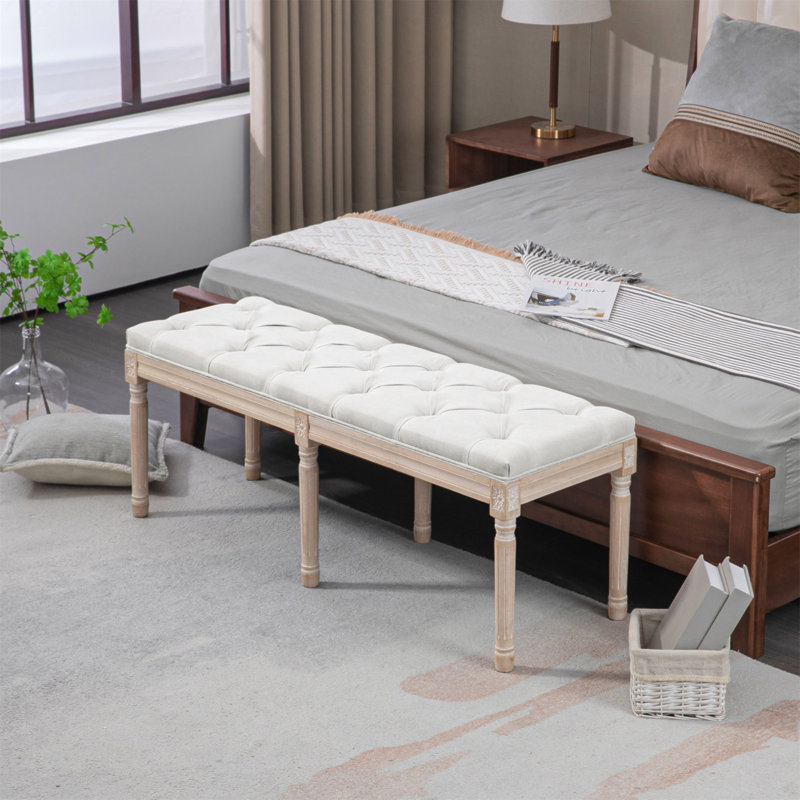 Banc de chambre rembourré HOMcom, H 15,75 po x l 46 po x P 19 po