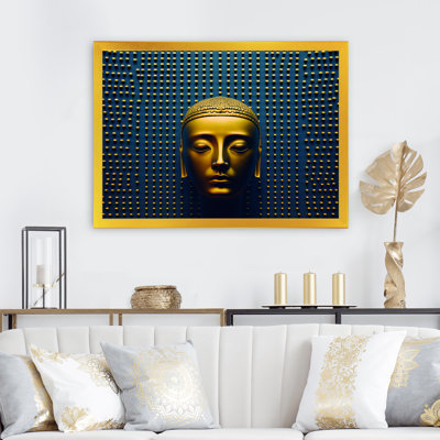" Contemporary Buddha in Gold and Blue III " Print