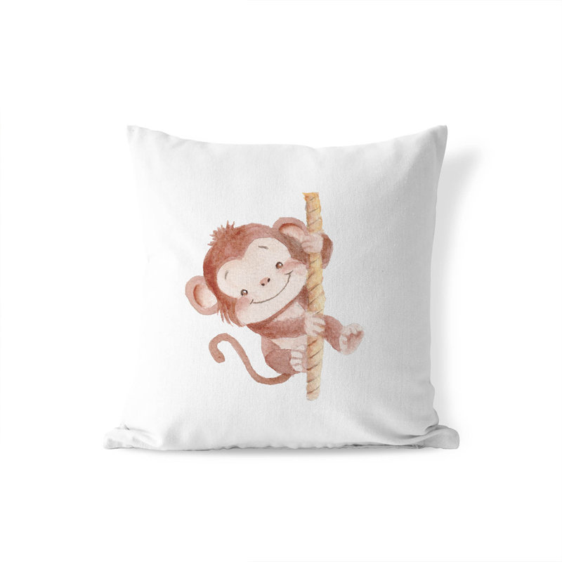 Coussin Monkey Fun, Carré 20 po