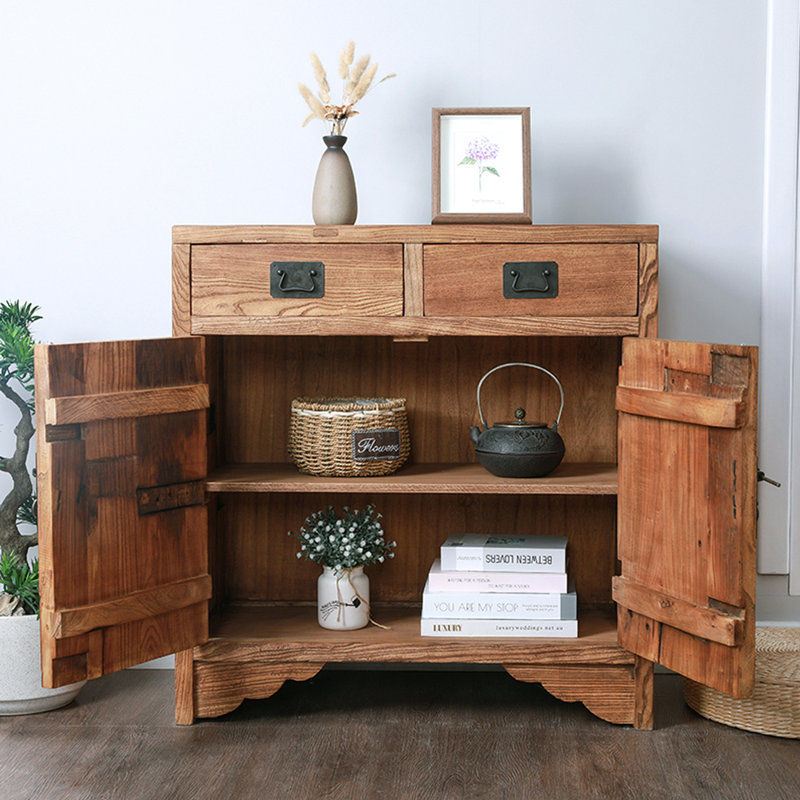 Armoire console en bois d'orme massif