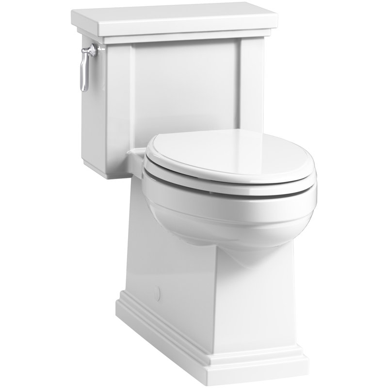 Toilette allongée monobloc économe en eau Tresham ™ 1,28 GPF (siège inclus), Blanc