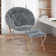 Marqueen Folding Saucer Chairs with Ottoman, Portable Moon Chair Accent Chair with Footrest
