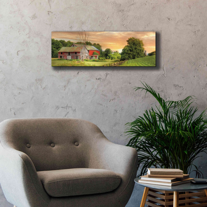 «Greener Pastures» par Lori Deiter, art mural sur toile, L 36 po x H 12 po